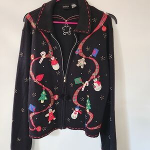 Holiday CHRISTMAS SWEATER Women’s size XLarge - Great Party Sweater bt Erika EUC